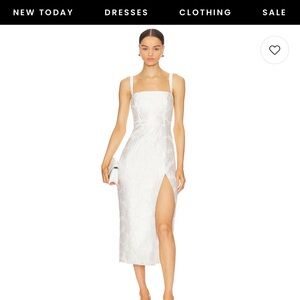 Amanda Uprichard White Textured Midi Dress